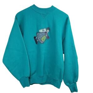 Vintage Women's Angel graphic Sweatshirt Pullover Grandma Sweater Medium